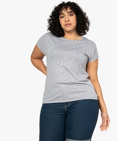 GEMO Tee-shirt femme grande taille à manches courtes à motifs Imprimé