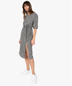 GEMO Robe femme imprimée à manches courtes Imprimé