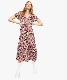 79ADEXI MARRON ROBE AOP FLORAL