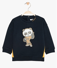 sweat bebe garcon en molleton imprime panda grisB562801_1