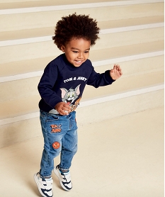 sweat bebe garcon molletonne - tom jerry bleu sweatsB563201_1