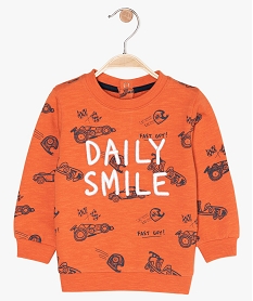 sweat bebe garcon imprime et brode orange sweatsB563401_1