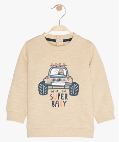 sweat bebe garcon imprime et brode beige sweatsB563601_1