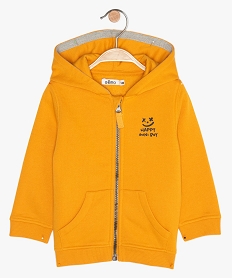 GEMO Sweat bébé garçon avec capuche et fermeture zippée jaune standard