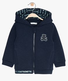 sweat bebe garcon zippe a capuche - lulu castagnette bleuB564101_1