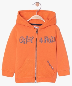 GEMO Sweat bébé garçon zippé bimatière Orange