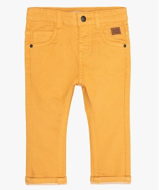 GEMO Pantalon bébé garçon coupe slim en toile extensible jaune standard