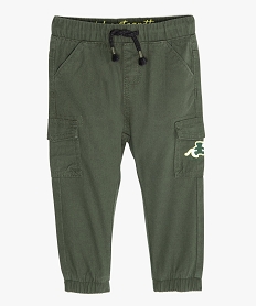 pantalon bebe garcon cargo - lulu castagnette vert pantalonsB566101_1