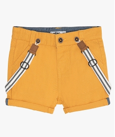 bermuda bebe garcon en toile avec bretelles amovibles jaune shortsB566501_1