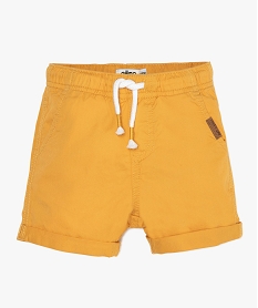 bermuda en toile a taille elastiquee bebe garcon jaune shortsB567001_1