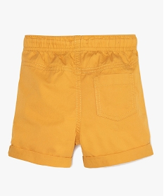 bermuda en toile a taille elastiquee bebe garcon jaune shortsB567001_3