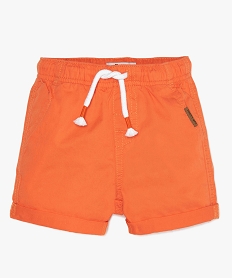 bermuda en toile a taille elastiquee bebe garcon orangeB567101_1