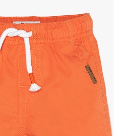 bermuda en toile a taille elastiquee bebe garcon orange shortsB567101_2