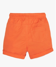 bermuda en toile a taille elastiquee bebe garcon orange shortsB567101_3