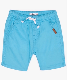 bermuda en toile a taille elastiquee bebe garcon bleu shortsB567201_1