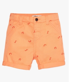 bermuda bebe garcon en coton a petits motifs all over orange shortsB567501_1