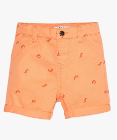 bermuda bebe garcon en coton a petits motifs all over orangeB567501_1