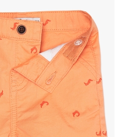 bermuda bebe garcon en coton a petits motifs all over orange shortsB567501_2