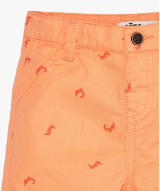 bermuda bebe garcon en coton a petits motifs all over orange shortsB567501_3