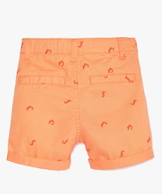 bermuda bebe garcon en coton a petits motifs all over orange shortsB567501_4