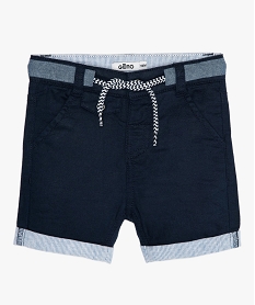 GEMO Bermuda bébé garçon à revers rayés noir chine