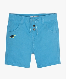 GEMO Short bébé garçon en toile fine taille haute Bleu