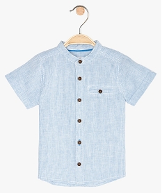 GEMO Chemise bébé garçon rayée à col mao en lin et coton Imprimé