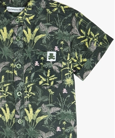 chemise bebe garcon en lin imprime tropical - lulu castagnette brunB568801_2