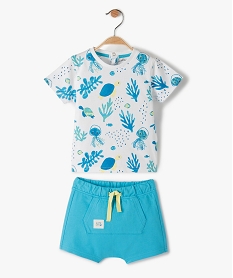 GEMO Ensemble bébé garçon tee-shirt + short en jersey (2 pièces) Imprimé