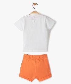 ensemble bebe garcon tee-shirt short en jersey (2 pieces) orange shortsB570301_3