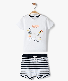 GEMO Ensemble bébé garçon tee-shirt + short en jersey (2 pièces) Imprimé