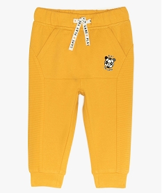 pantalon bebe garcon jogger en molleton chaud jauneB571001_1