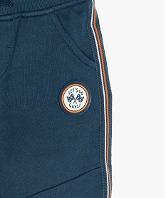 pantalon de jogging bebe garcon avec liseres sur les cotes bleuB571601_2