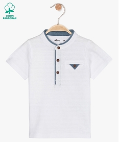 polo bebe garcon a col mao et manches courtes blanc polosB573601_1