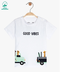 GEMO Tee-shirt bébé garçon à manches courtes avec motif Blanc