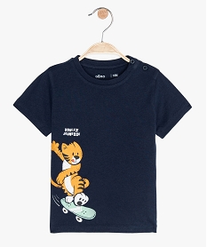 GEMO Tee-shirt bébé garçon à manches courtes avec motif Bleu