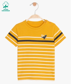 tee-shirt bebe garcon a manches courtes avec motif jauneB575501_1