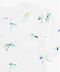 tee-shirt bebe garcon a motifs et poche poitrine (lot de 3) inspiration tropicale blancB575901_3