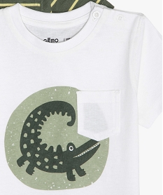 tee-shirt bebe garcon a motifs et poche poitrine (lot de 3) rayures  crocodiles jauneB576101_2