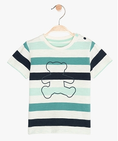 tee-shirt bebe garcon a rayures et motif - lulu castagnette imprimeB576401_1