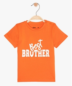GEMO Tee-shirt bébé garçon avec inscription devant Orange