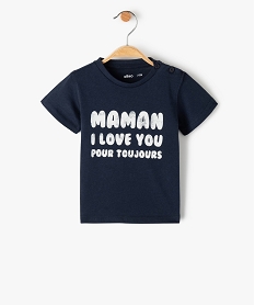 GEMO Tee-shirt bébé garçon avec inscription devant noir chine