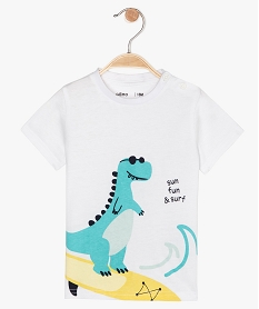 GEMO Tee-shirt bébé garçon à manches courtes avec motif blanc vif