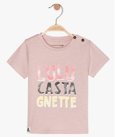 tee-shirt bebe garcon imprime - lulucastagnette roseB577701_1