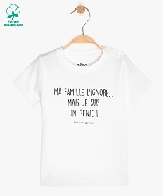 GEMO Tee-shirt bébé garçon à message humoristique - GEMO x Les Vilaines filles Blanc