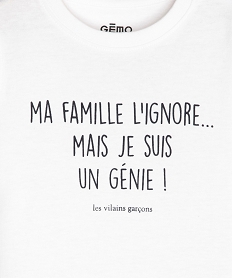 tee-shirt bebe garcon a message humoristique - gemo x les vilaines filles blancB578201_2