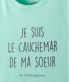 tee-shirt bebe garcon a message humoristique - gemo x les vilaines filles vert tee-shirts manches courtesB578401_3