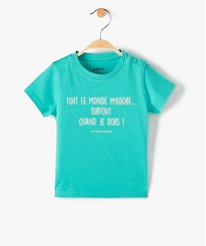 tee-shirt bebe garcon a message humoristique - gemo x les vilaines filles bleu tee-shirts manches courtesB578501_1
