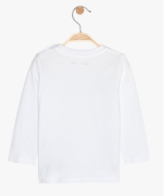 tee-shirt bebe garcon imprime fantaisie blanc tee-shirts manches longuesB578701_2