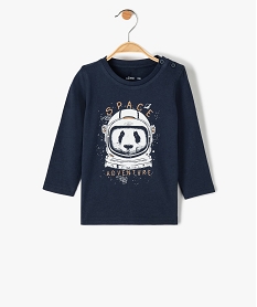 GEMO Tee-shirt bébé garçon imprimé fantaisie noir chine